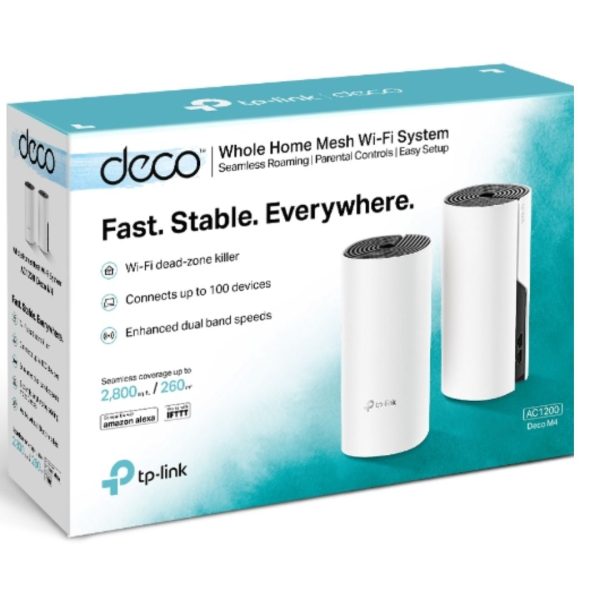 TP-Link Deco M4 (2-pack) AC1200 Whole Home Mesh Wi-Fi System